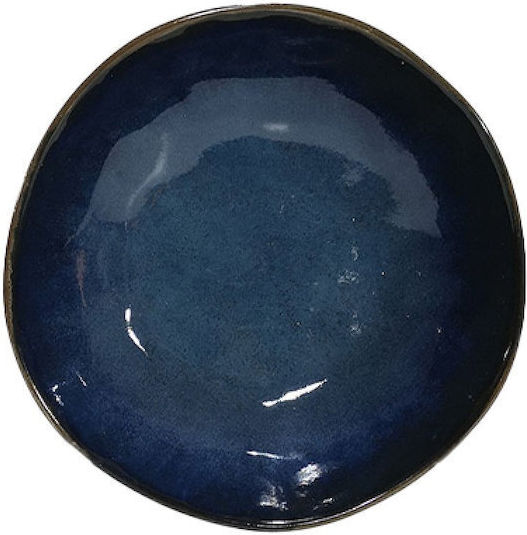 ArteLibre Plate Soup made of Porcelain Blue with Diameter 22cm