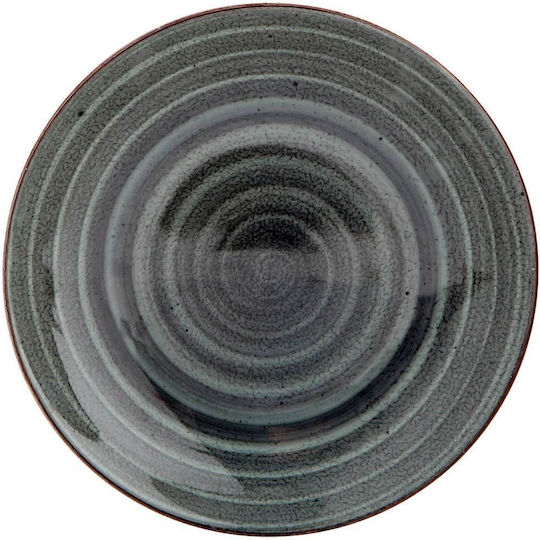 Güral Porselen Avanos Plate Desert made of Porcelain Anthracite with Diameter 21cm