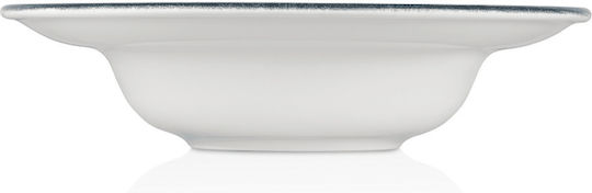 By Bone Occhio Plate Soup made of Porcelain Blue with Diameter 27cm 6pcs
