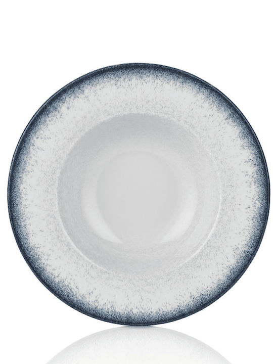 By Bone Occhio Plate Soup made of Porcelain Blue with Diameter 27cm 6pcs