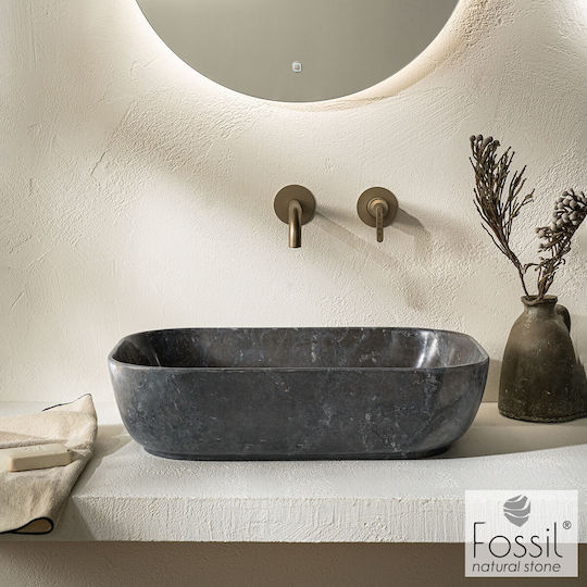 Fossil Επικαθήμενος Νιπτήρας Μαρμάρινος 56x39cm Grey