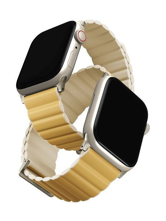 Uniq Armband Leder Beige (Apple Watch 49/45/44/42mm)