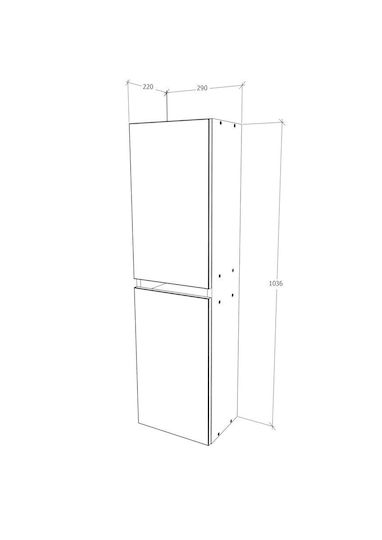Zed Cabinet de baie L29xA22xÎ104cm Alb