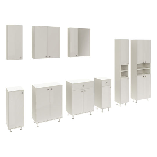 Zaria Cabinet de baie L30xA35xÎ85cm Alb