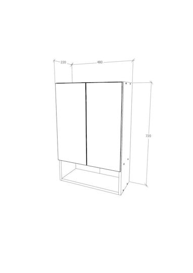 Zed Cabinet de baie L48xA22xÎ72cm Alb