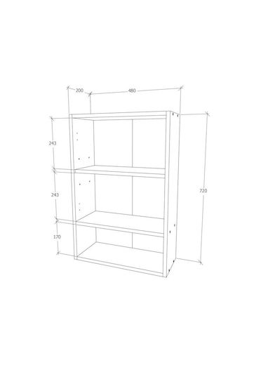Zed Cabinet de baie L48xA22xÎ72cm Alb
