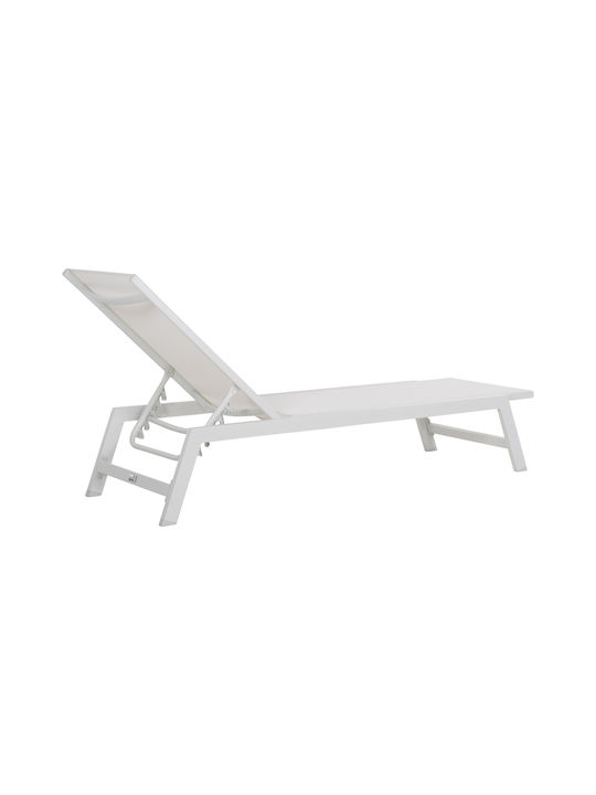 Deckchair Aluminum Rabia with Cushion White 191.5x60x89.5cm.