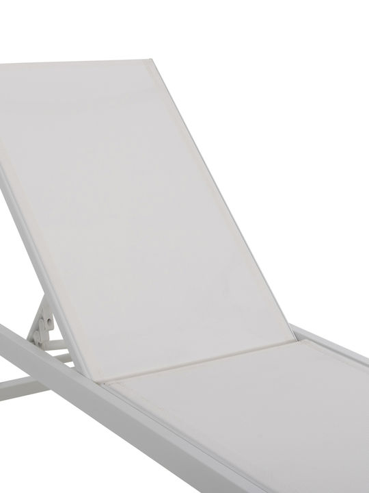 Deckchair Aluminum Rabia with Cushion White 191.5x60x89.5cm.