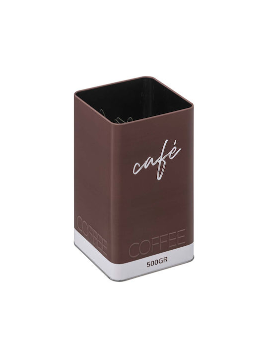 5Five Coffee Box with Lid Metallic Brown 11x11x19cm 1 Pieces