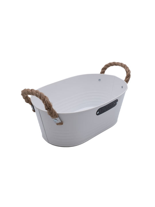 Uncle George Planter Metal Beige 31x19x11cm.