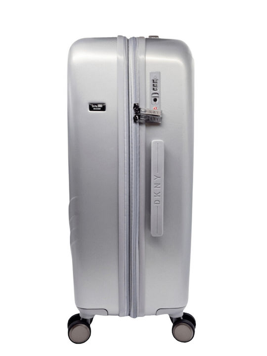 DKNY Μεσαία Βαλίτσα Ταξιδίου Σκληρή Silver με 4 Ρόδες