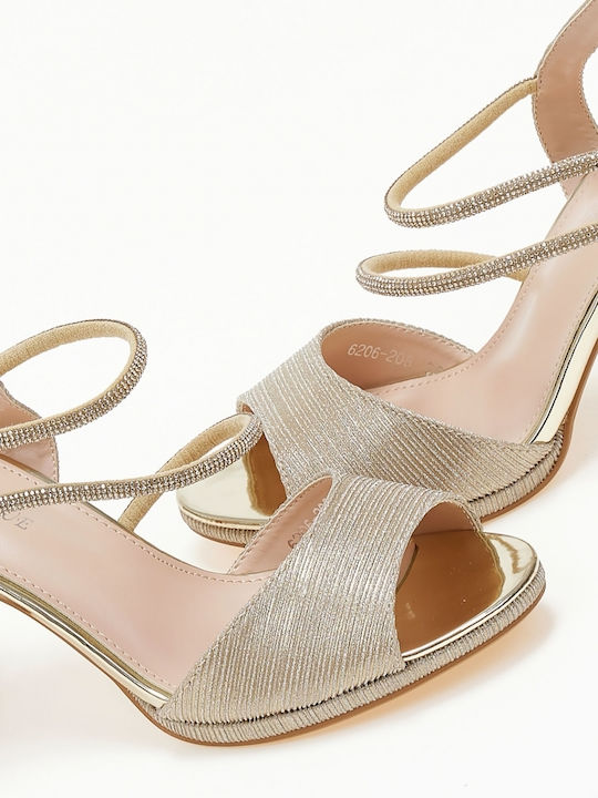 Issue Fashion Women's Sandals Gold with High Heel