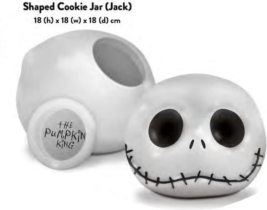 Half Moon Bay Nightmare Before Christmas - Jack Skellington Μπισκοτιέρα Κεραμική Λευκή 17x17x17.8εκ.