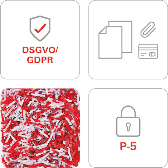 HSM Distrugător de Documente Securio Af150 Tăiere transversală 7 Foi cu Coș 35lt