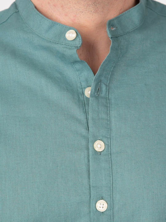 Langärmlig Leinen Hemd Teal