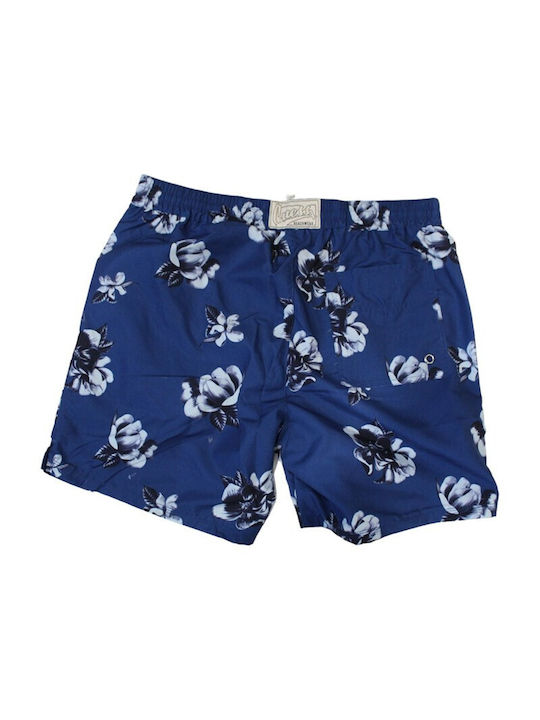 Guess Herren Badebekleidung Shorts Blue Blumen