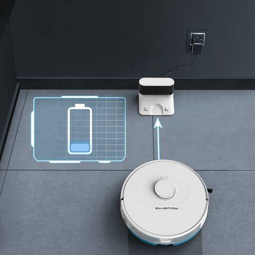 Rowenta X-Plorer S75 Animal Allergy Прахосмукачка Робот с Време на Работа до 120 мин и Покритие на Пространството до 120 кв.м Бяла