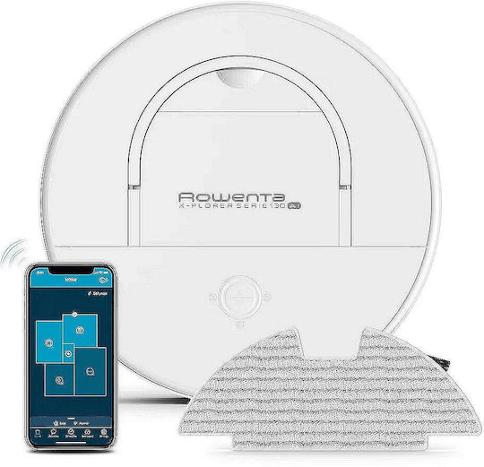 Rowenta X-Plorer Serie 130 AI Σκούπα Ρομπότ με Χαρτογράφηση Laser & Απορρόφηση 2700Pa Λευκή