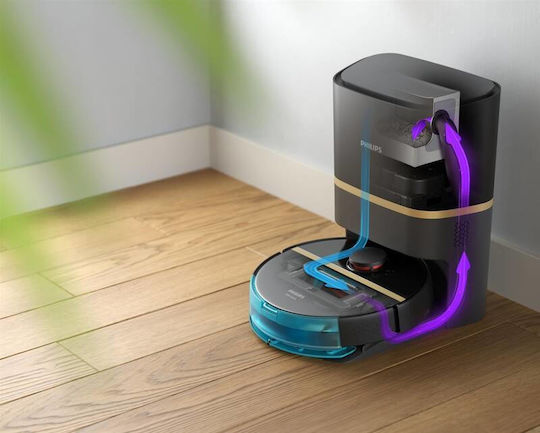 Philips HomeRun 7000 Series Aqua Aspirator Robot cu Cartografiere Laser și Putere de Aspirație 5000Pa Negru