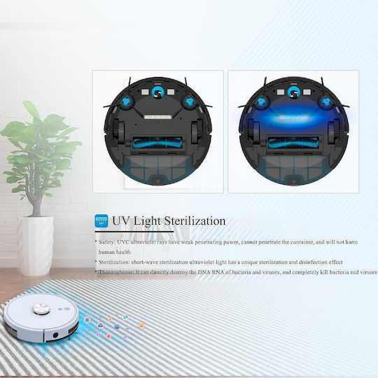 Magnum Energy UV+ Прахосмукачка Робот с Картографиране Лазерна Бяла