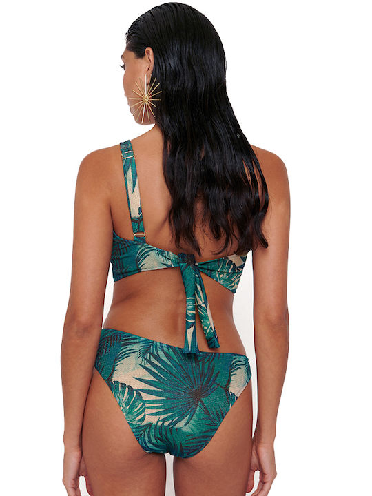 Bluepoint One Shoulder Padded Swimsuit Green