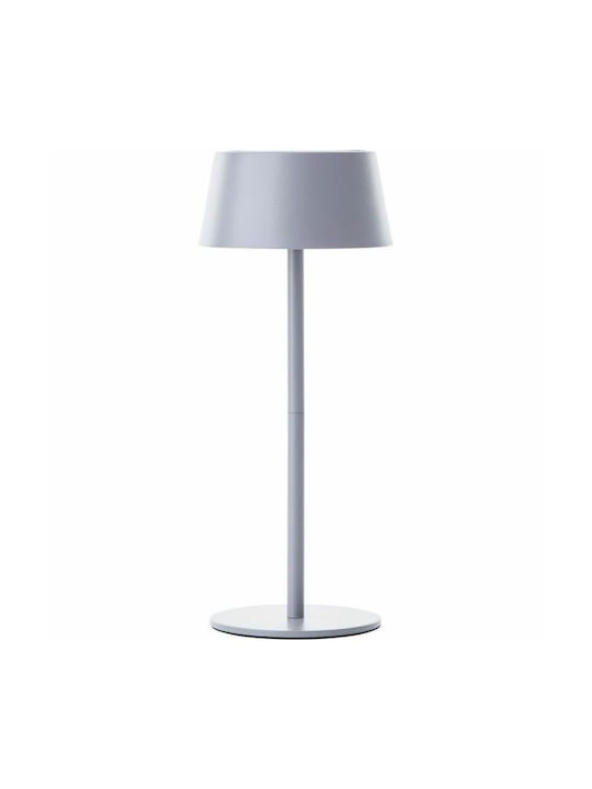 Brilliant Metall Tischlampe LED mit Gray Schirm und Basis