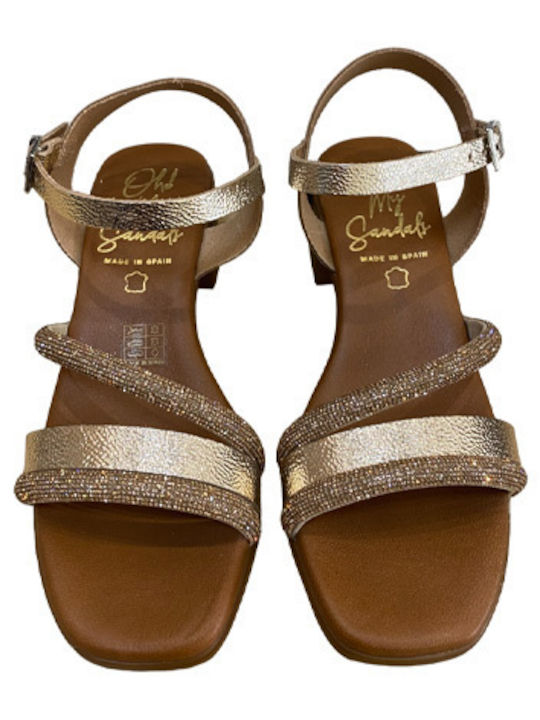 Oh My Sandals Piele Sandale dama in Culorea Aur