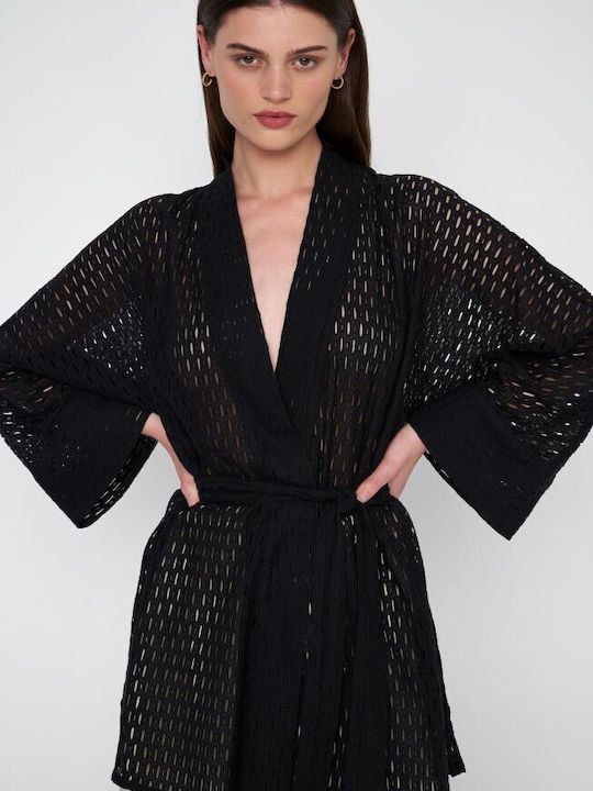 Ale - The Non Usual Casual Damen Kimono Schwarz