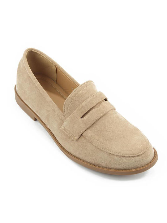 Fshoes Women's Loafers in Beige Color