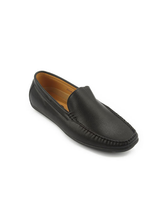 Fshoes Men's Synthetic Leather Moccasins Black