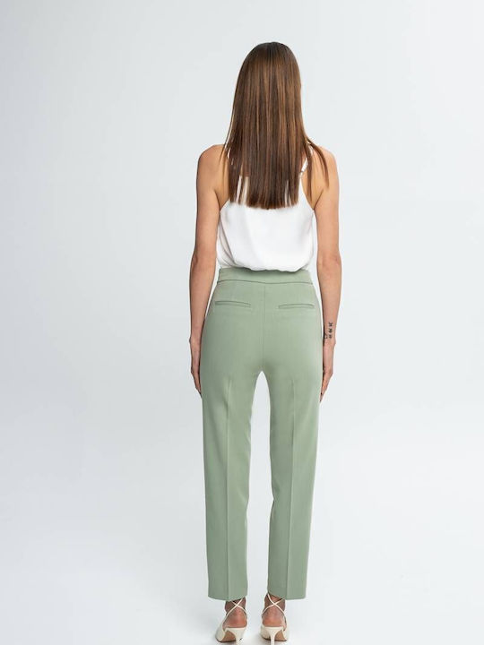 Roding Damen Hoch tailliert Stoff Hose Bay Leaf Mint