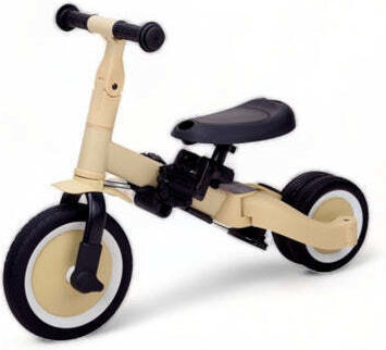 Topmark Kids Tricycle Convertible With Push Handle for 1-5 Years Beige