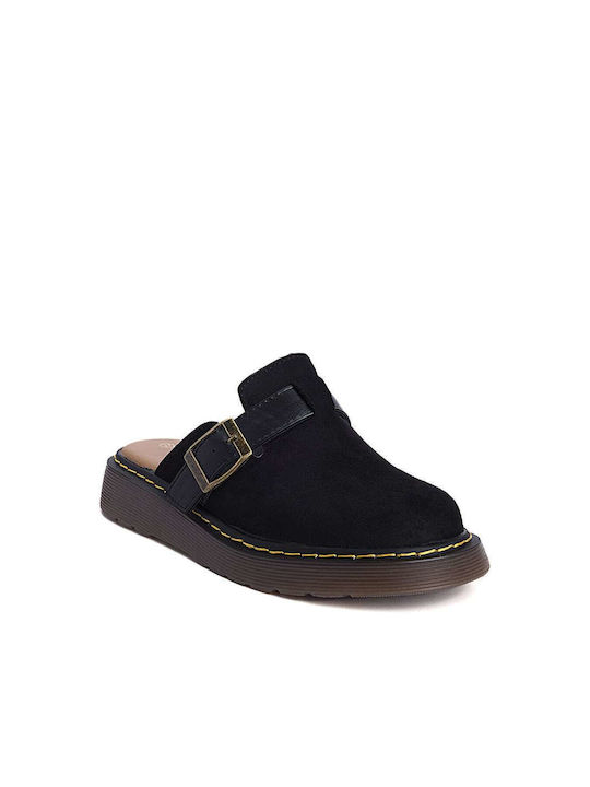 Women's Clogs with Strap and Buckle Black