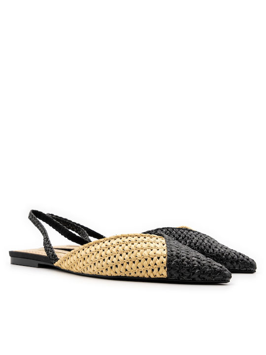 Corina Plat Mules Beige-Black