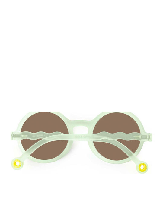 Olivio & Co Στρογγυλά Παιδικά Γυαλιά Ηλίου με Polarized Φακό Πράσινα για 5-12 Ετών