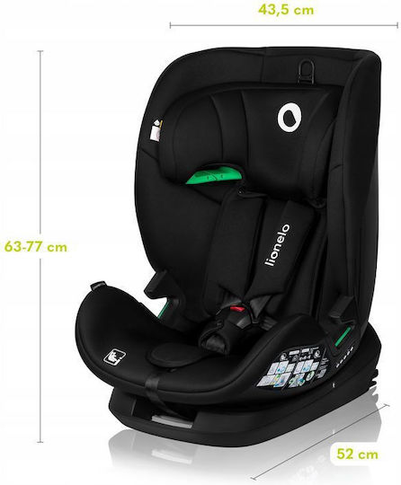 Lionelo Lavender Детско Столче за Кола i-Размер с Isofix Черен въглерод
