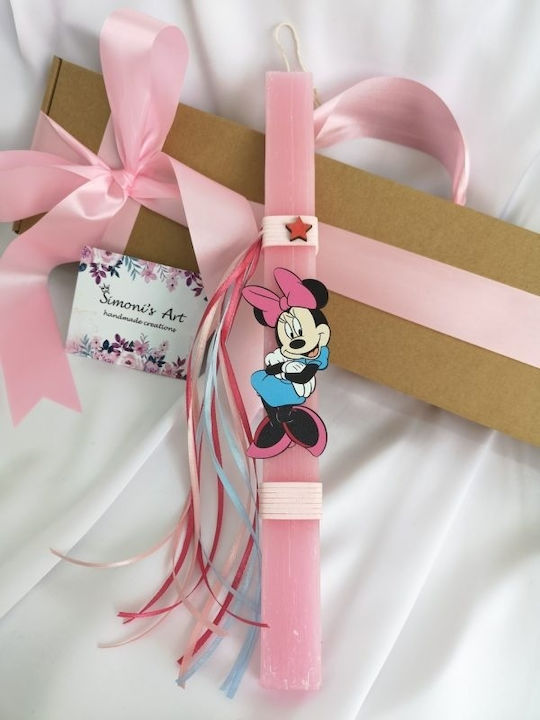 Handmade Aromatic Pink Wooden Candle Minnie Minnie-025