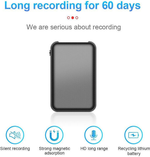 JnN Q75 Surveillance Bug Audio Recorder Power Bank Capacity 64GB