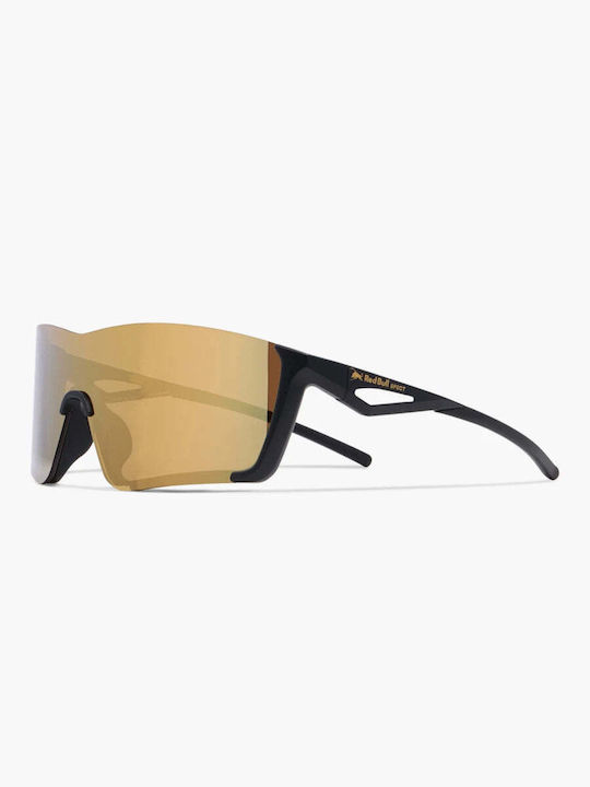 Red Bull Spect Eyewear Sunglasses with Black Plastic Frame and Gold Polarized Mirror Lens Backra-004