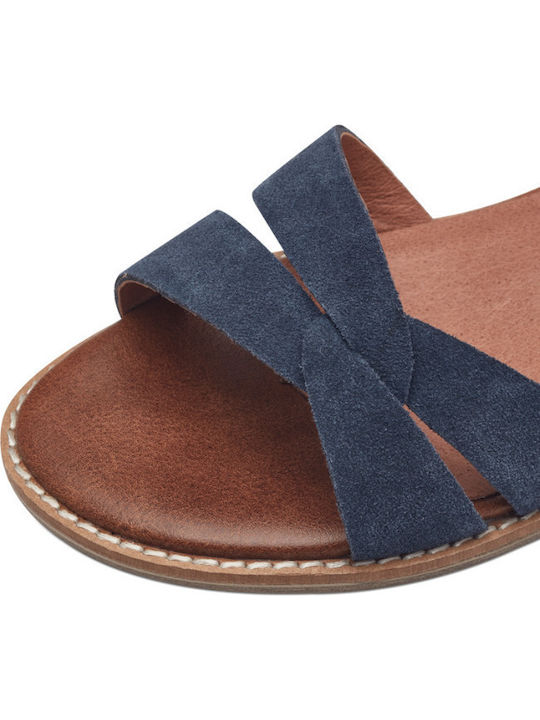 Flache Sandalen für Damen in Blau Farbe