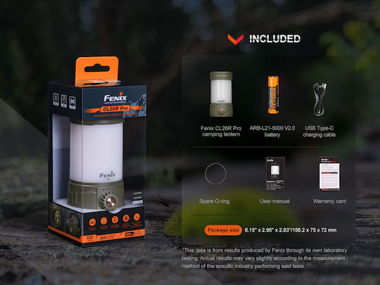 Fenix Pro Led Rechargeable Lantern for Camping with Flashlight & Powerbank 650lm Gray Grey Camo