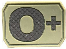 PVC Blood Type Patch Khaki A Negative