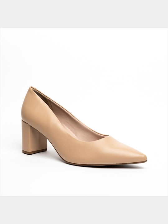 Beira Rio Pointed Toe Beige Heels