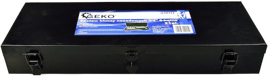 Geko Ратчетни и гнездови гарнитури 3\4" 21бр