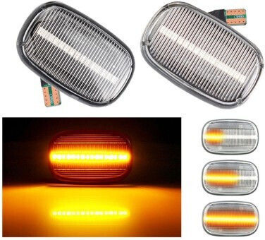 Set of 2 Sequential Dynamic Indication Led Transparent Glass Lexus Gs Rx