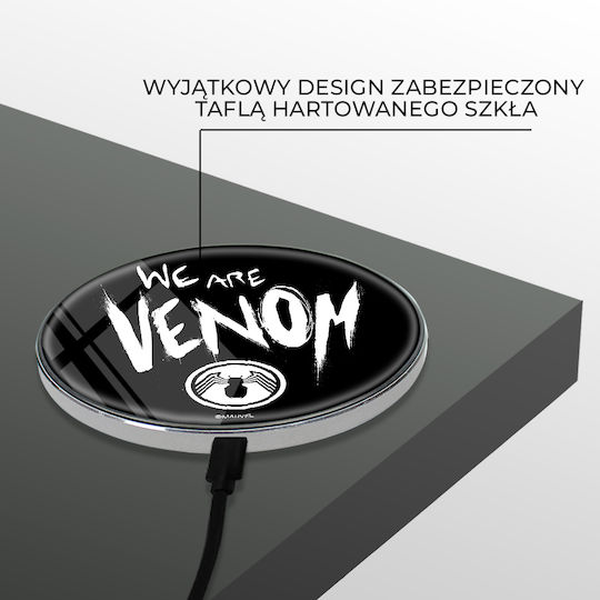 Marvel Comic Books Ασύρματος Φορτιστής (Qi Pad) και Καλώδιο micro USB Μαύρος (Marvel Venom)
