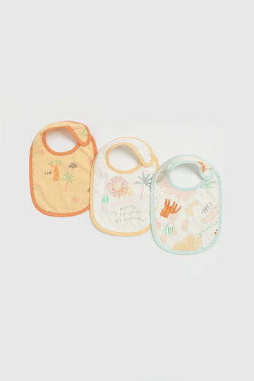 Mothercare Animal Kingdom Σαλιάρα Υφασμάτινη Πολύχρωμη 3τμχ