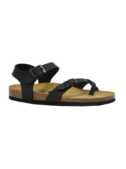 Plakton Synthetic Leather Women's Sandals Black