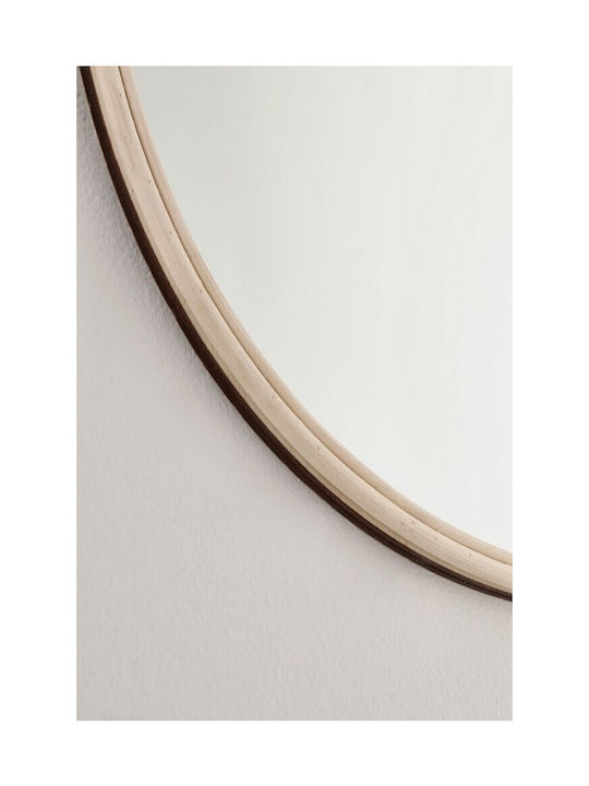 Bizzotto Mozambico Wall Mirror with Beige Rattan Frame 82x42cm 1pcs