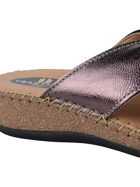 Sandale Casual Damă de Piele Aur